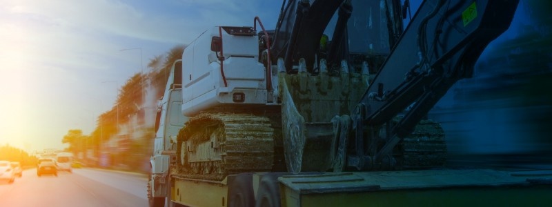construction equipment on a truck