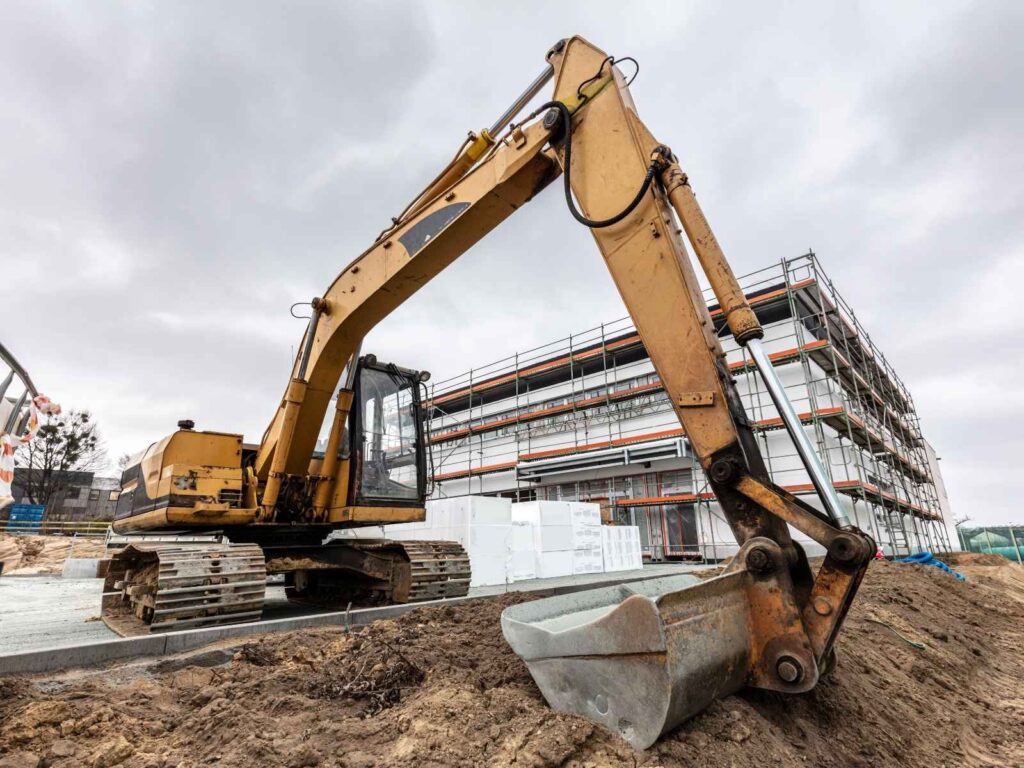 heavy construction equipment on job site