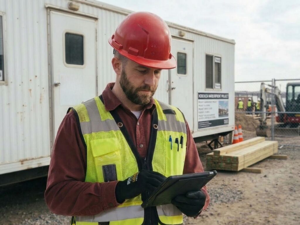 construction worker tablet
