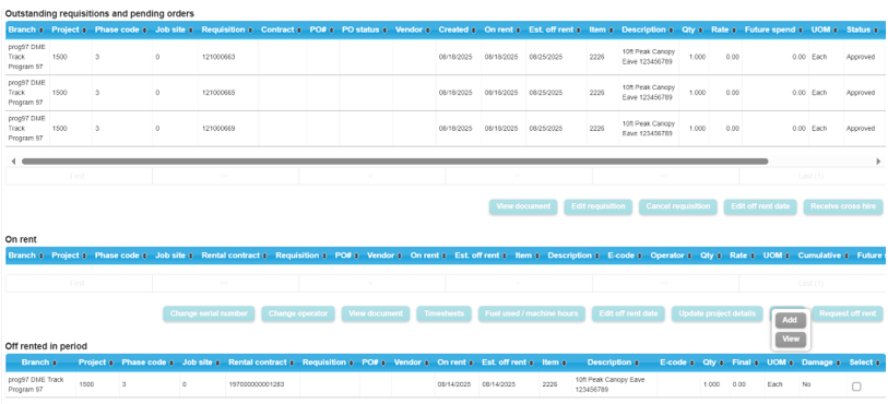 phase codes in the job site portal